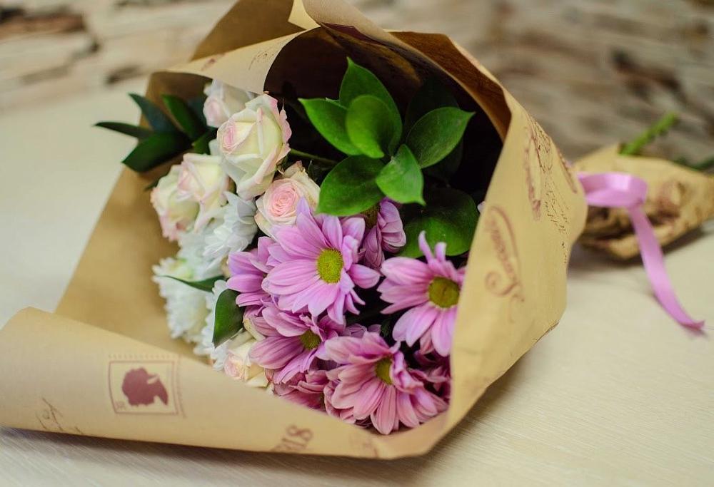 Букет цветов из: Розы и Хризантемы в Каргополе