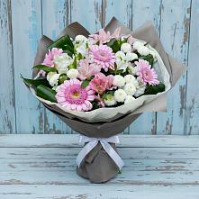 Букет цветов из:  Герберы, Альстромерии и Хризантемы #REPLACE_PRED# Каргополе