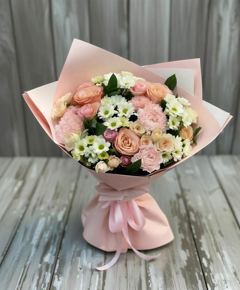 Букет цветов из: Гвоздики, Розы и Хризантемы в Каргополе