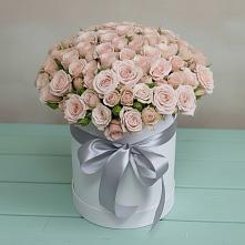 Цветочная композиция из Розы в шляпной коробке в Каргополе