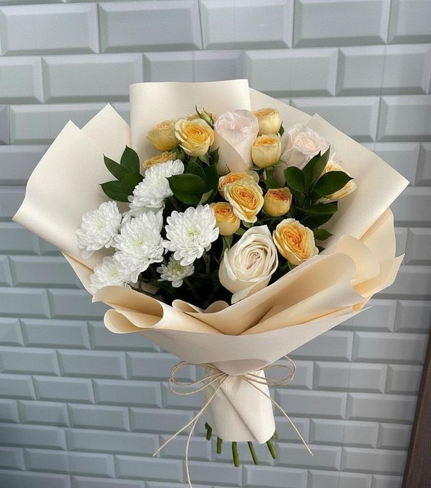 Букет цветов из: Розы и Хризантемы в Каргополе