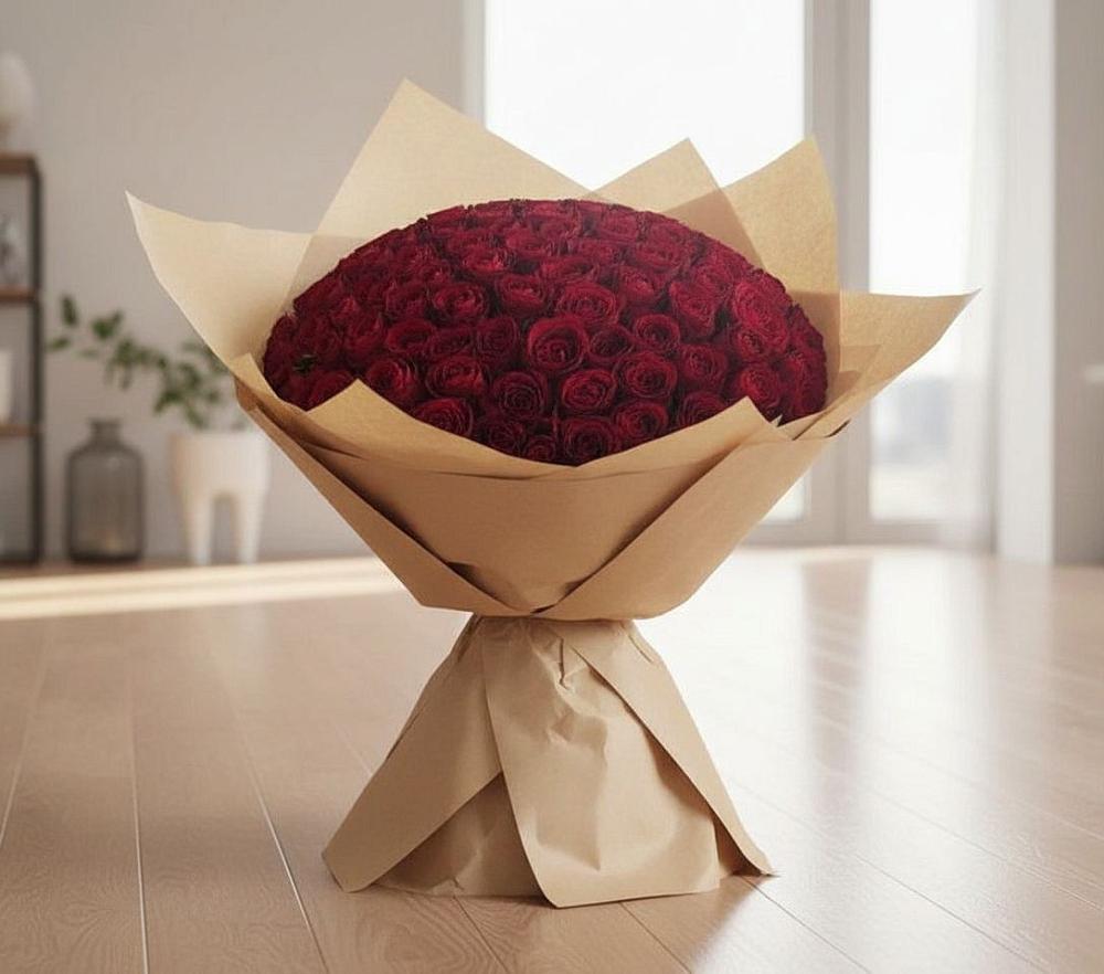 Букет 101 Красная роза в Каргополе