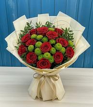 Букет цветов из:  Розы и Хризантемы в Каргополе