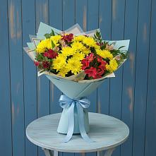 Букет цветов из:  Альстромерии и Хризантемы #REPLACE_PRED# Каргополе